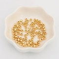 Bulk metallic golden CCB round spacer beads for DIY jewelry bracelet making - Diameter 4mm (300 Pcs/Pack) / Electroplated Gold