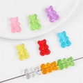 Perline colorate a forma di orsetto in acrilico per gioielli fai-da-te su vassoio - Orso con Foro Verticale (Colori Misti Casuali) / 20x13mm (10 Pezzi/Confezione)