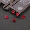 Translucent red glass lotus petal beads for DIY Hanfu hair accessories and jewelry making - 10 Pieces/Pack / Gradient Red
