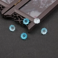 Blue and white lotus flower glass beads for DIY ancient style hairpins and jewelry making - 10 Pieces/Pack / Gradient Blue