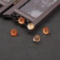 Five pieces of 10mm amber glass lotus pod beads for DIY Hanfu hairpins and jewelry - 10 Pieces/Pack / Gradient Orange