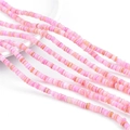 Roze geverfde natuurlijke schelp heishi kralen voor doe-het-zelf sieraden en kettingen - 4mm Gat 0.8mm 38cm/streng 200-230stks / Roze