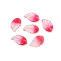 Pink gradient glass leaf pendants for DIY jewelry making with realistic vein texture - Gradient Rose Red Gold Powder