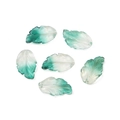Green gradient glass leaf charms with gold powder for DIY jewelry and accessories - Peacock Green Gold Powder