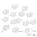 Transparent acrylic flower beads 15mm with 20pcs pack for DIY jewelry making crafts - Five-Petal Flower / 20 Pieces Pack / White