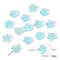 Light blue iridescent 15mm acrylic flower beads for DIY jewelry making 20 pieces - Five-Petal Flower / 20 Pieces Pack / Blue