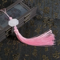 Nappa rosa in stile cinese con fiore di loto bianco intagliato per accessori fai-da-te - Nappina di loto / Rosa