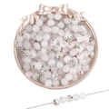 Perles en verre 8mm avec taches rouges et vertes pour la création de bijoux DIY - Env. 50 Pièces/Paquet (8mm) / Tacheté Rouge et Vert (#45)