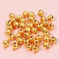 Golden round metal bells for DIY crafts and festive Christmas pet pendant decoration - 6mm 100 Pieces/Pack / Gold