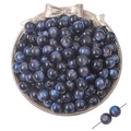 Deep blue resin star-stream beads with cat-eye effect for DIY necklace making - Round Beads / 10 Pieces (Approx. 10mm, Hole 1mm) / Navy Blue Marble Pattern