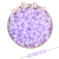 Perles rondes en verre gelée violet lavande 8mm pour la création de bijoux DIY - 50 Pièces (8mm/Trou 1.5mm) / #63 Dégradé Violet (Transparent Glace)