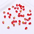 Gefacetteerde rode druppelvormige kristallen kralen met AB-coating voor DIY-sieraden - 9x8mm, Opening ca. 1mm, 10 stuks/verpakking / Rood