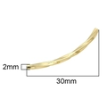 14K gold plated twisted tube bead 30mm x 2mm for DIY jewelry making and bracelets - Gold-Toned Twisted Curved Tube (#1, 1pc)