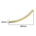 2mm x 30mm golden twisted tube jewelry connector with textured diamond pattern - Golden Diamond Mesh Curved Tube (#4, 1PC)