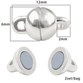 Fermoir magnétique en argent poli pour bijoux de 12mm x 6mm avec trous de 2mm - Argent 12x6mm (2 Sets/Sac)