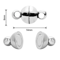 Round magnetic jewelry clasp in silver finish, 14mm width and 8mm height dimensions - Smooth Ball (FKC023-09)