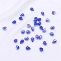 Gefacetteerde glazen druppelkralen in donkerblauw AB voor DIY-sieraden maken - 9x8mm, Opening ca. 1mm, 10 stuks/verpakking / Saffierblauw