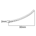 Silver curved tube bead with diamond cut texture 2mm x 30mm for jewelry making - Silver-Tone Engraved Curved Tube (No. 11, 1 Piece)