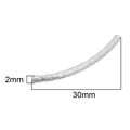 Silver 14K plated 2x30mm twisted curved tube bead for DIY jewelry making and bracelets - Silver Diamond Grid Curved Tube (Size 12, 1 Pc)