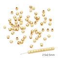 Cuentas espaciadoras cuadradas de oro de 14K de 2,5mm para hacer joyas y pulseras DIY - Cuenta Facetada Chapada Oro 14K 2.5x2.5mm