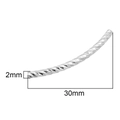 2mm silver curved tube bead with diamond cut texture for DIY bracelet jewelry - Silver-Colored Rhombic Cut Curved Tube (No. 13, 1 Piece)