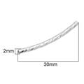 Bright silver 14K gold-plated twisted noodle tube beads 30x2mm for jewelry making - Silver Spiral Curved Tube (Size 14, 1pc)
