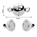 6mm silver cylindrical magnetic jewelry clasp for necklace and bracelet connection - Smooth Ball (FKC023-08)