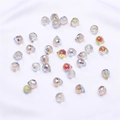Peervormige facetgeslepen kristallen kralen met AB-coating voor doe-het-zelf sieraden - 9x8mm, Opening ca. 1mm, 10 stuks/verpakking / Champagne