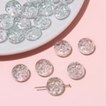 Transparente strukturierte Glaskugeln für DIY handgefertigten Schmuck in klarer Optik - 13mm (ca. 1mm Loch) 10 Stück/Packung / Gelee Grün