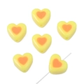 DIY heart-shaped acrylic beads featuring a vibrant yellow outer and orange inner finish - Heart / 10 Pieces/Pack (17x15mm) / Yellow