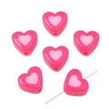 Acrylic heart beads in rose pink and pale pink bicolor finish for DIY jewelry - Butterfly / 10 Pieces/Pack (20x16mm) / Rose Red