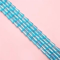 Blue iridescent crystal tower beads with AB coating for DIY jewelry and necklaces - Approx 68 Beads 7x4mm Hole 1mm / Lake Blue