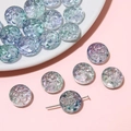 Perles en verre irisées avec motifs de vagues bleues et violettes pour bijoux DIY - 13mm (Trou d'env. 1mm) 10 Pièces/Paquet / Vert Foncé