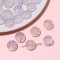 Perles rondes en verre violet pastel avec motif tourbillon pour bijoux DIY - 13mm (Trou d'env. 1mm) 10 Pièces/Paquet / Violet Jaune Clair