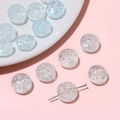 Perles en verre transparent bleu clair avec texture en relief pour bijoux DIY - 13mm (Trou d'env. 1mm) 10 Pièces/Paquet / Bleu lac