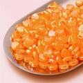 DIY colorful acrylic heart-shaped loose beads in iridescent orange for jewelry making - Heart Style / 100 Pieces Pack (8x9mm) / Iridescent Orange