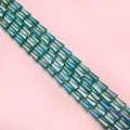 Sparkling AB coated emerald green faceted glass pagoda beads for DIY jewelry making - Malachite green