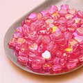 Pink AB color heart-shaped acrylic beads for DIY jewelry and bracelet making - Heart Style / 100 Pieces Pack (8x9mm) / Iridescent Dark Pink