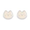 Süße cremegelbe Katzen Acrylperlen transparent für DIY Schmuckherstellung - 5 Stück / Weiß