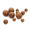 Natuurlijke wengé houten kralen met tijgerstrepen voor DIY sieraden en kettingen - 8mm (50 stks/Verpakking) / Wengé hout