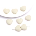 Perles de cœur en acrylique crème pour bijoux DIY, perles en vrac finition macaron - Forme de Cœur (17x19mm) / 20 Pcs/Pack / Poche zippée