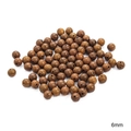 Perles en bois de wengé naturel de 6mm pour bijoux DIY avec texture unique - Perle Ronde (Bois de Wengé) / 6mm (100 Pièces/Paquet) / Couleur bois naturel
