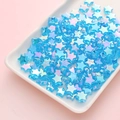 Charming AB coated colorful acrylic star beads in iridescent blue for DIY jewelry crafts - Star Style / 100 Pieces Pack (11x10mm) / Iridescent Lake Blue