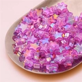 Star shaped acrylic beads in iridescent purple AB coating for DIY jewelry making - Star Style / 100 Pieces Pack (11x10mm) / Iridescent Purple