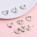 Heart-shaped ceramic beads with grey ink marble pattern for DIY jewelry making - 12x13mm Hole Approx 2mm (4 Pcs/Pack) / White Gray Series