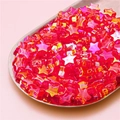 Pink iridescent star-shaped acrylic beads for DIY jewelry and handicraft making - Star Style / 100 Pieces Pack (11x10mm) / Iridescent Rose Red