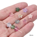 Perle a stella in vetro colorato da 8mm per gioielli fai-da-te con foro centrale - 8mm / Stella a Cinque Punte (BBD229) / 20 Pezzi/Confezione / Multicolore
