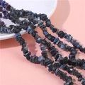 Perles irrégulières en œil de chat bleu pour bracelets DIY et bijoux faits main - Noir