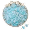 DIY light blue gradient acrylic flower beads with frosted texture for jewelry making - Trumpet Flower Water Blue Gradient