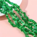 Perles carrées irrégulières en œil de chat vert pour la création de bijoux DIY - Vert foncé